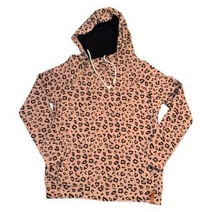 Ampersand Avenue Double Hood Sweatshirt XXL Leopard Print Hoodie